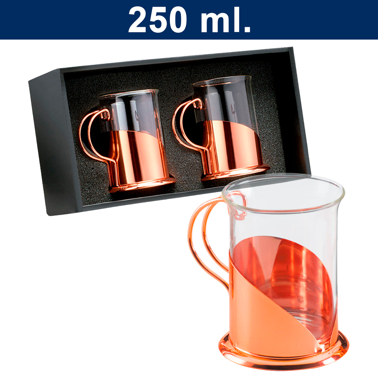 Set de 2 tazas para café encobrizadas