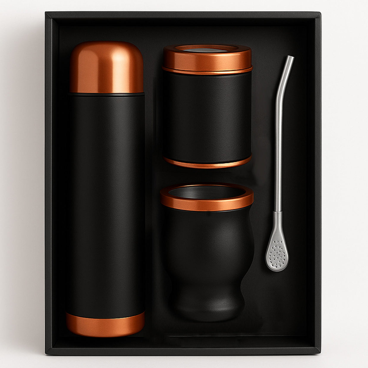 Set de Mate color Negro/Cobre con Bolso II
