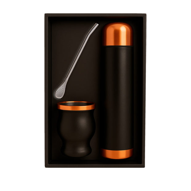 Set de Mate color Negro/Cobre con Bolso