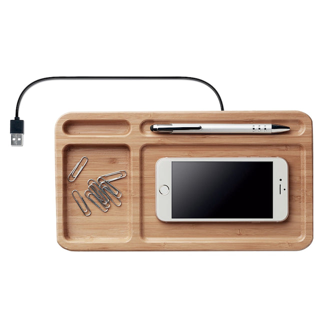 Cargador Inalámbrico Escritorio Bamboo