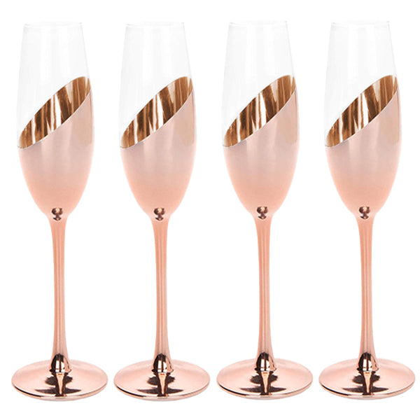 Set de 4 Copas Champagne Encobrizadas
