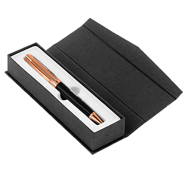 Bolígrafo Metálico Encobrizado Negro con estuche